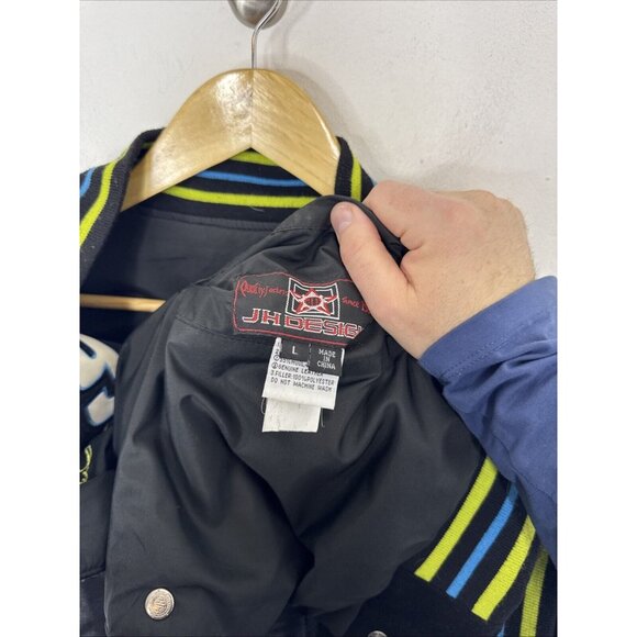 JH Designs Carl Edwards #99 Racing Jacket Aflac Reversible Mens Large L - Picture 6 of 7
